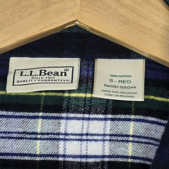 L L Bean Scotch Plaid Flannel Traditional Fit Size S - Picture 5 of 8